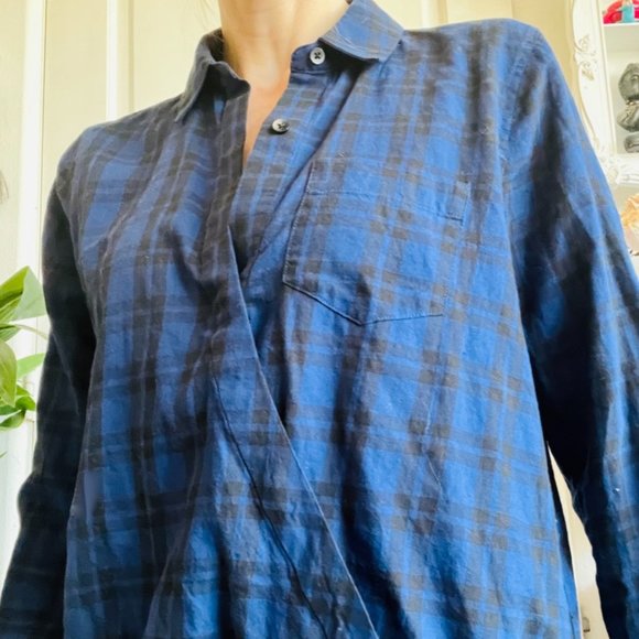 Madewell Wrap Front Shirt in Arion Plaid Size S - Picture 3 of 8